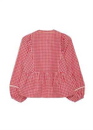 Bobbie bluse Red Checks Sissel Edelbo 